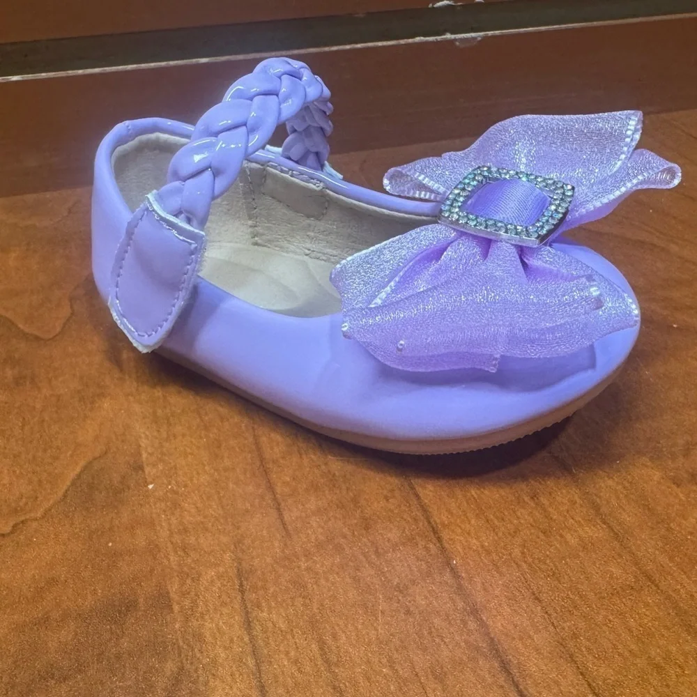 Purple Kids Shoes with Bow Detail